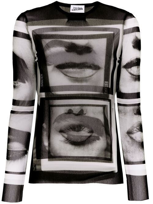 Eyes and lips mesh t-shirt JEAN PAUL GAULTIER | 2430FTO209T553000201